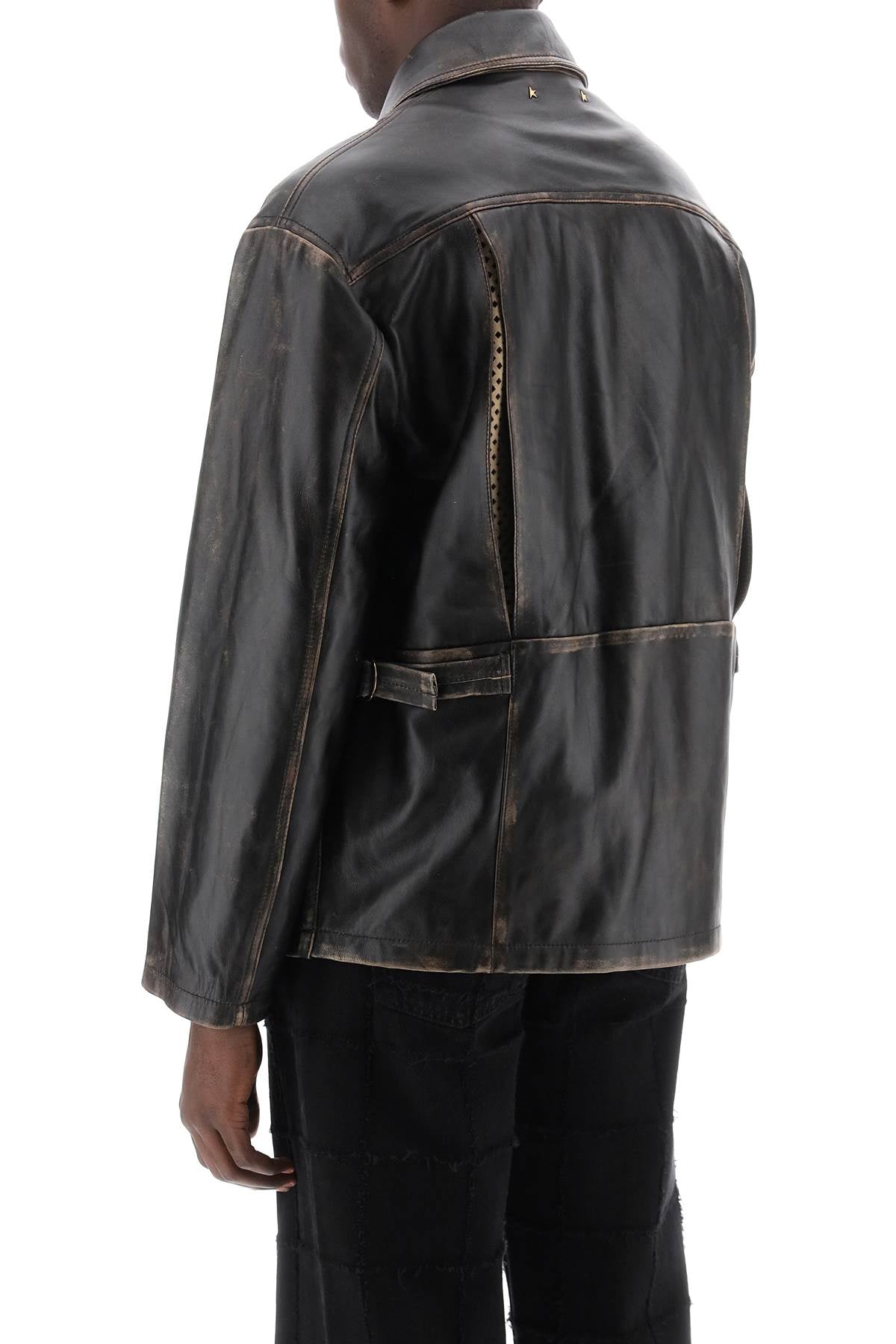 Golden goose leone aviator jacket in lived-in-effect leather-Golden Goose-48-Urbanheer