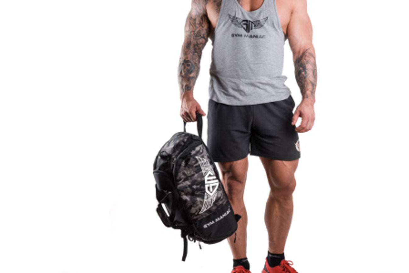 Gym Maniac Gm 3-Way Gym Bag - Camo Gray-Gym Maniac GM s.r.o.-Urbanheer