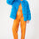 Gaga Faux Fur Striped Blue Coat-0