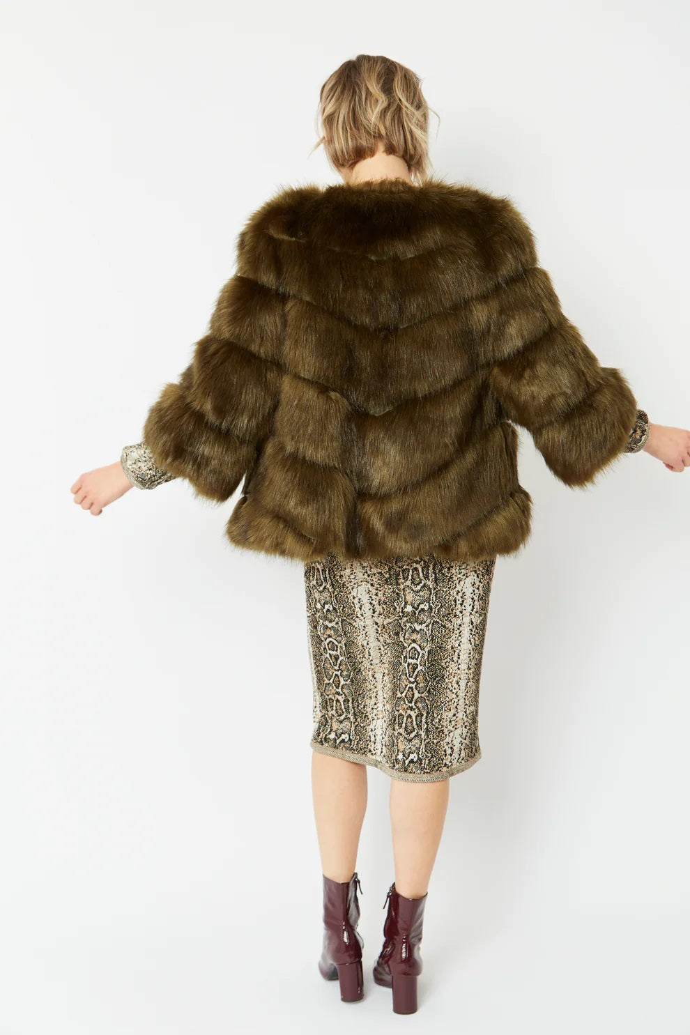 Green Faux Fur Ella Coat-Clothing - Women-Buy Me Fur Ltd-One Size-Green-Faux Fur-Urbanheer