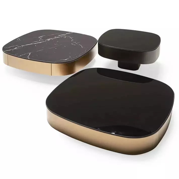 Amara Luxury Black Marble Top Coffee Table-UH Decor-Standard: 40x40x10 Inch-Urbanheer