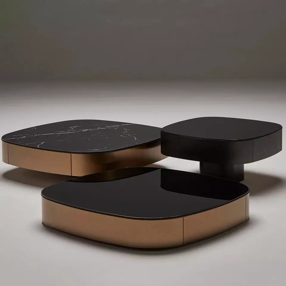 Amara Luxury Black Marble Top Coffee Table-UH Decor-Standard: 40x40x10 Inch-Urbanheer