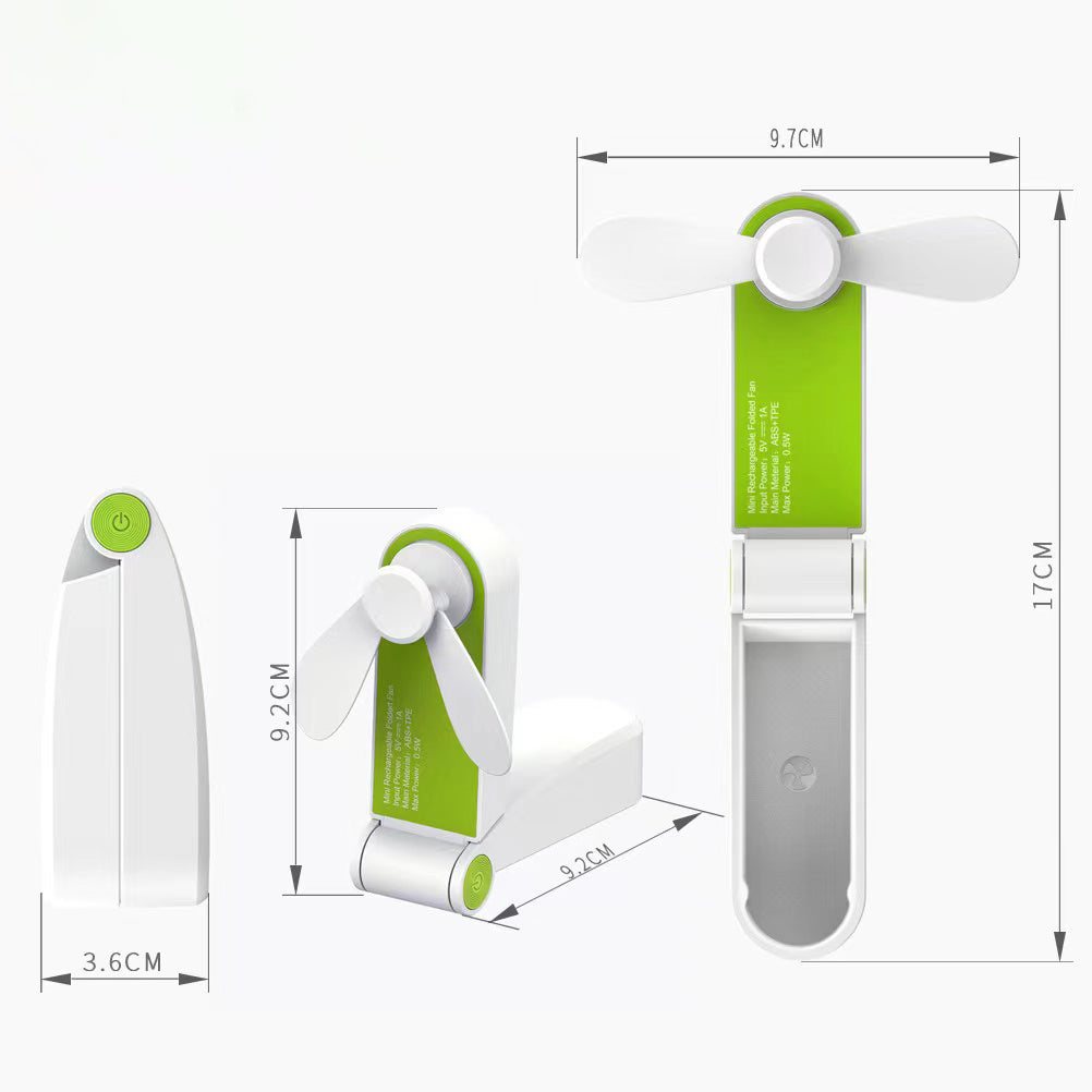 Rechargeable Plastic Small Table Usb Mini Fan Portable Battery Air Cooler Mini Usb- Green-Fulfillment Center-Urbanheer