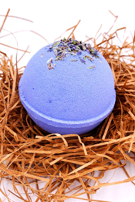 Lavender Bath Bomb With Dry Flowers - Purple