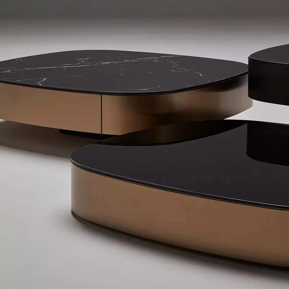 Amara Luxury Black Marble Top Coffee Table-UH Decor-Standard: 40x40x10 Inch-Urbanheer