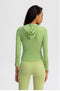 Autumn Seamless Solid Yoga Hoodies Long Shirt Jacket Long Sleeve Zipper Sportswear Hooded Top Gym Fitness Workout Sports Tees-UHXC-green-XL-United States-Urbanheer