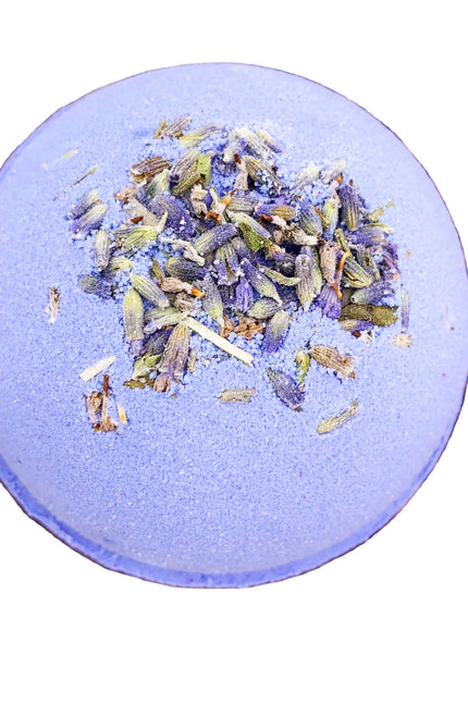 Lavender Bath Bomb With Dry Flowers - Purple