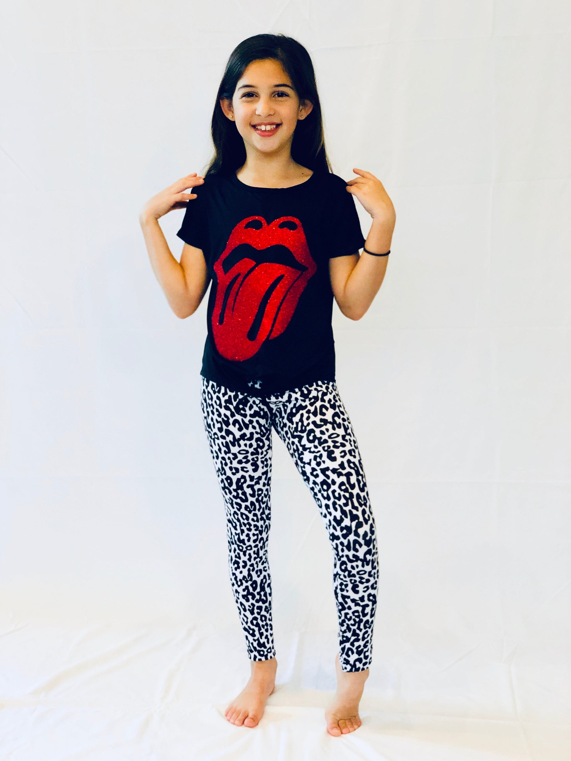 Leopard Black and White Leggings-Fanilu-2-3-Urbanheer