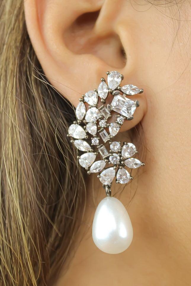 Frosty Pearl Earrings by Bombay Sunset-Bombay Sunset-White-Urbanheer
