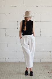 100% Linen Comfy Trousers-Lemuel MC-S/M-White-Urbanheer