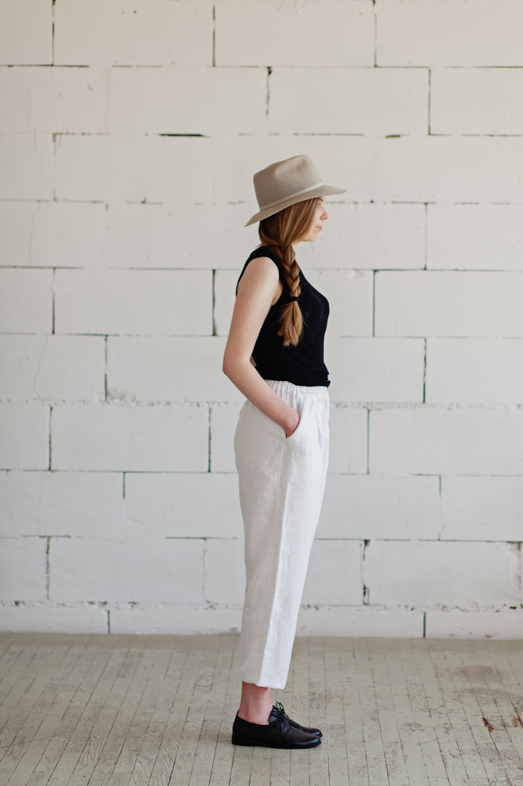 100% Linen Comfy Trousers-Lemuel MC-S/M-White-Urbanheer