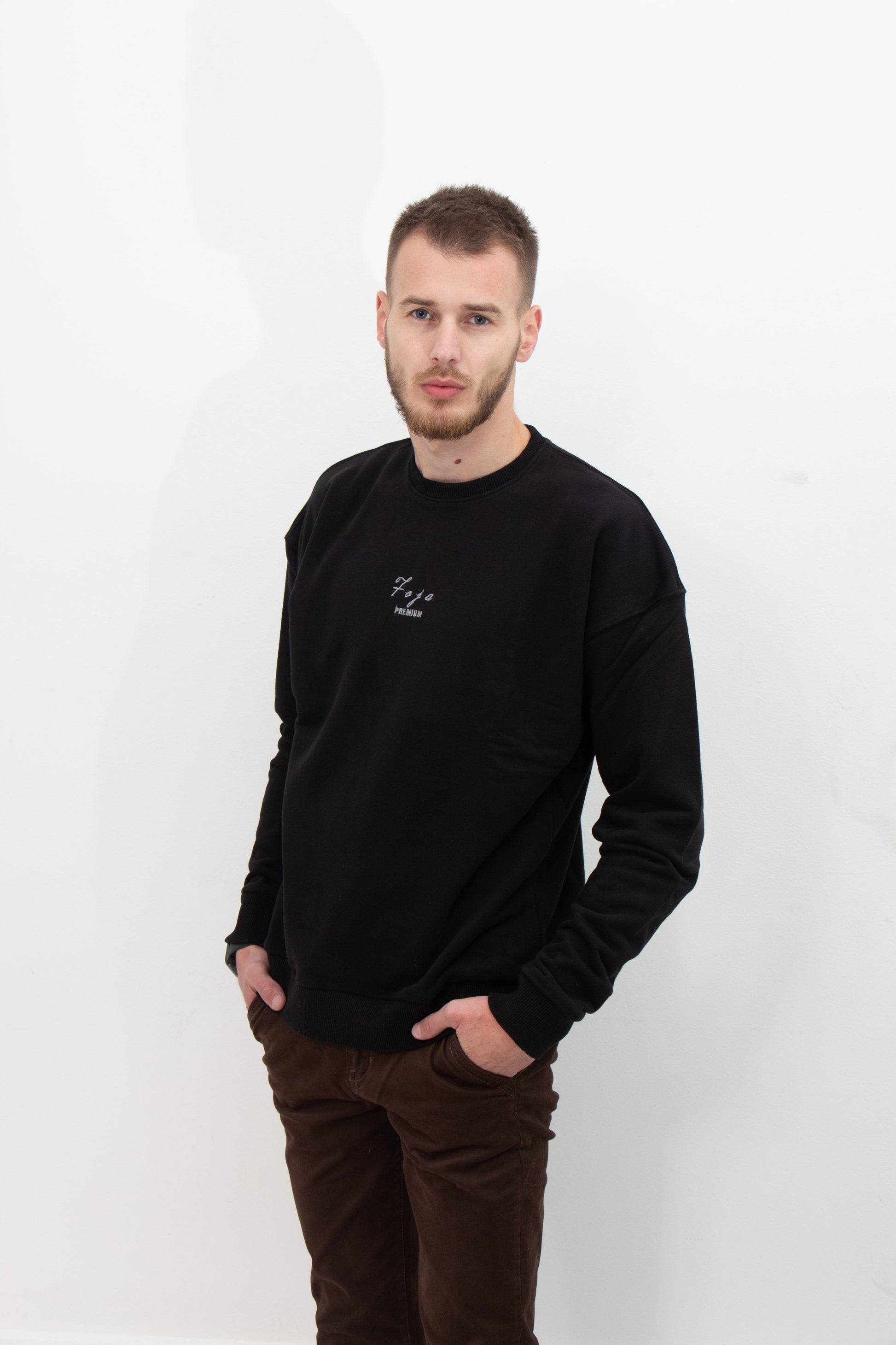 Foja Premium Sweater -Black-Foja Jeans-S-Urbanheer