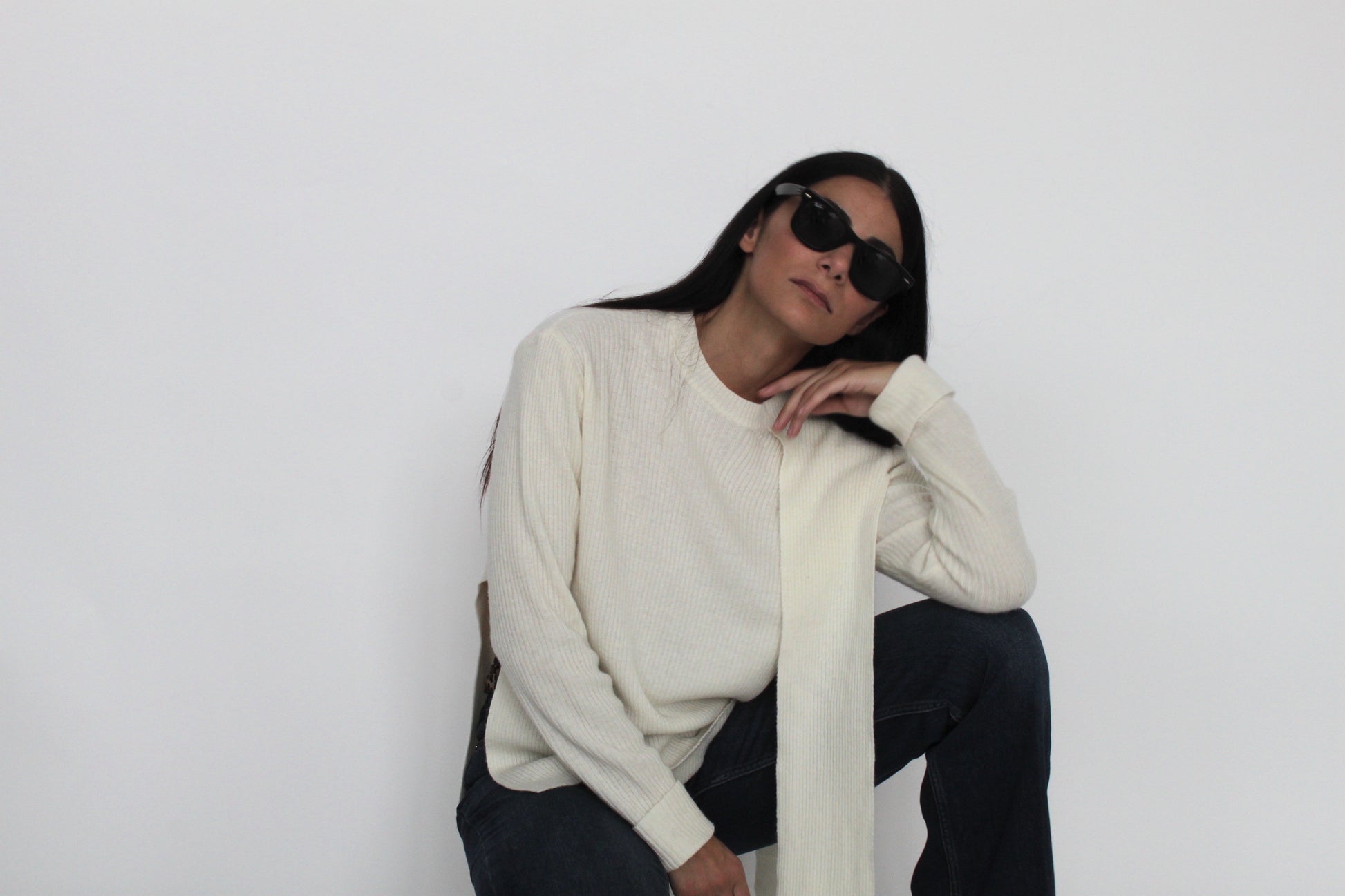 Girocollo Con Fiocco Laterale In Misto Cashmere - Antonia-Maglia-Tenné-XS-PANNA-Urbanheer