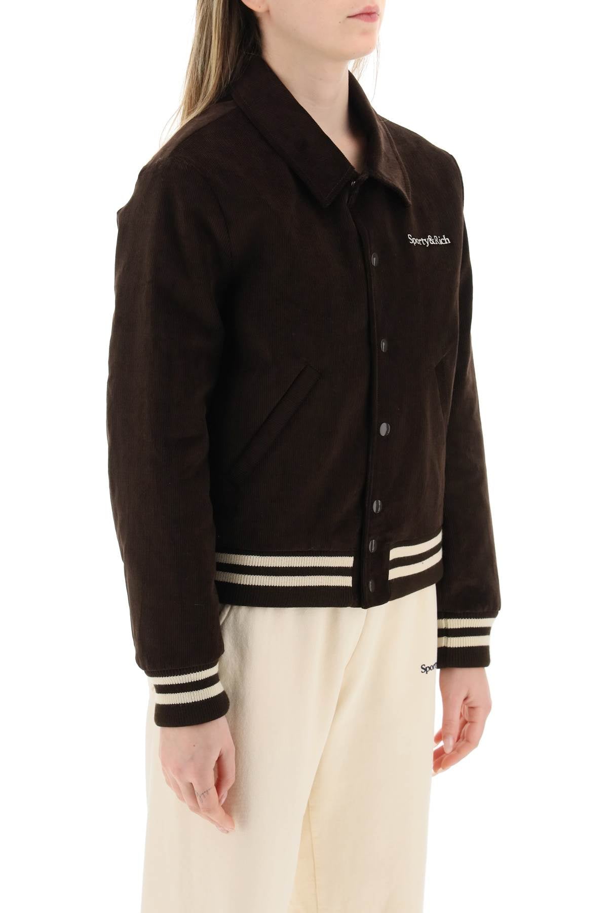 Sporty rich corduroy varsity jacket-Sporty & Rich-M-Urbanheer