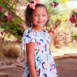 AL Limited Little & Big Girls Colorful Numbers Ruffle Dress Back To School
