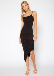 Women'S Spaghetti Strap Long Dress-Lemon Hera-L-Black-Urbanheer