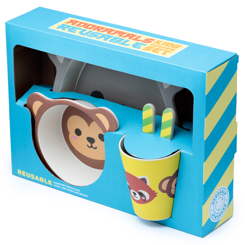 Kids 5 Piece Breakfast & Dinner Set - Adoramals Kids01-Puckator-Urbanheer