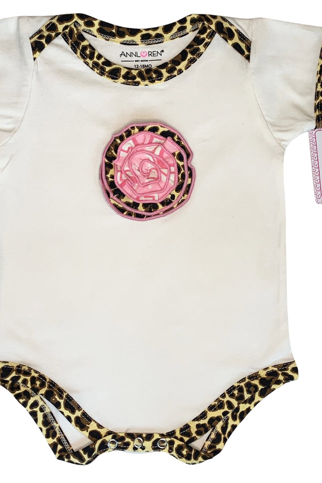 Annloren Baby Girls Layette Pink Leopard Onesie Pants Headband 3Pc Gift Set Clothing