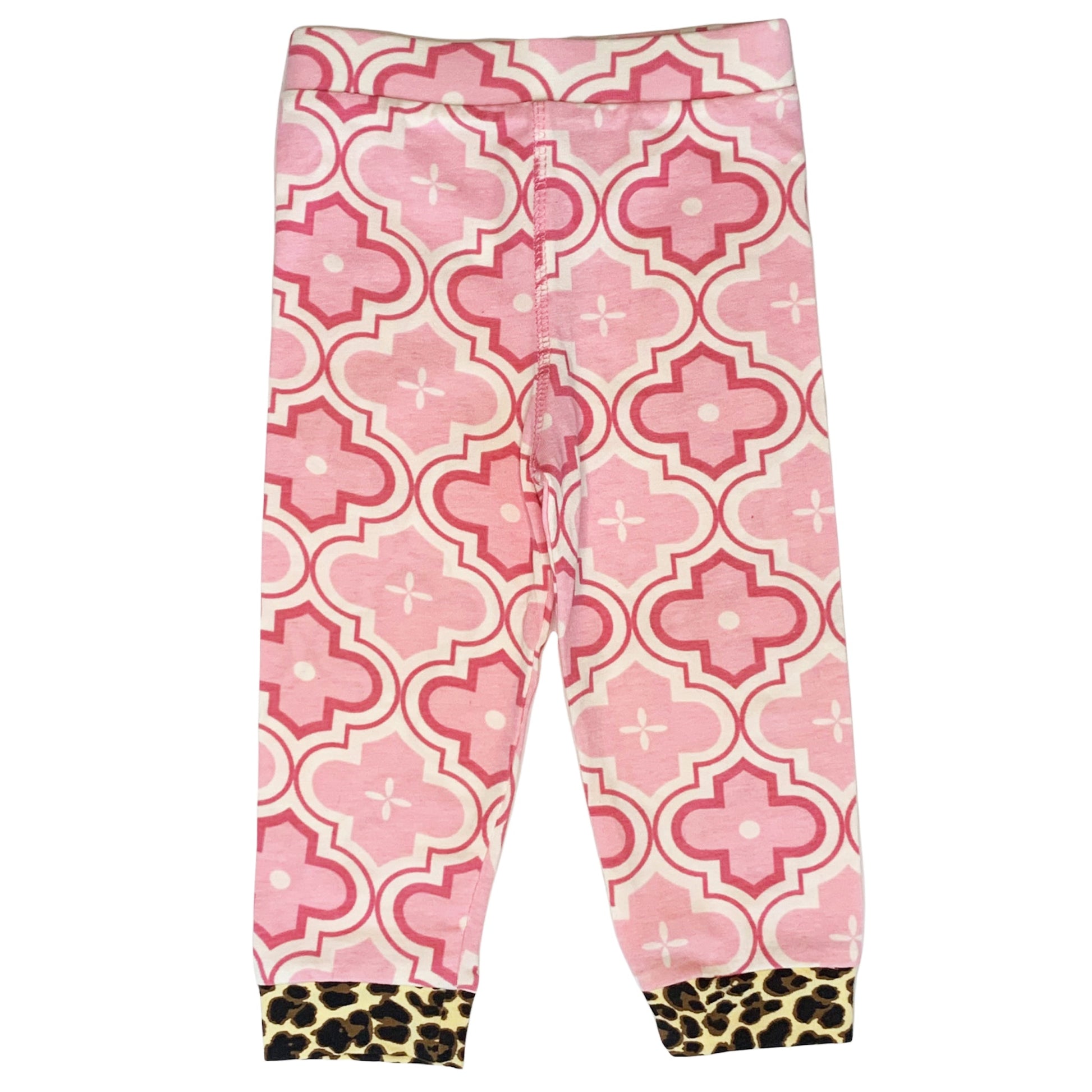 Annloren Baby Girls Layette Pink Leopard Onesie Pants Headband 3Pc Gift Set Clothing-AnnLoren-3-6 Mo-Urbanheer