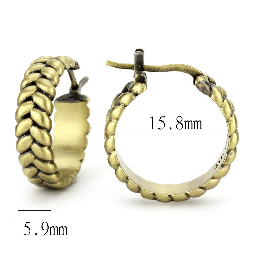 LO4680 - Antique Copper Brass Earrings with No Stone-Alamode-Urbanheer