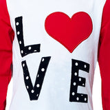 AL Limited Girls Valentine's Day LOVE Long Sleeve T Shirt & Heart Ruffle Pants Set