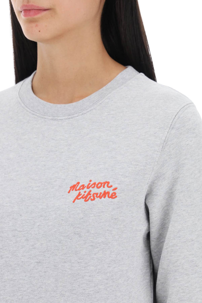 Maison kitsune crew-neck sweatshirt with logo lettering