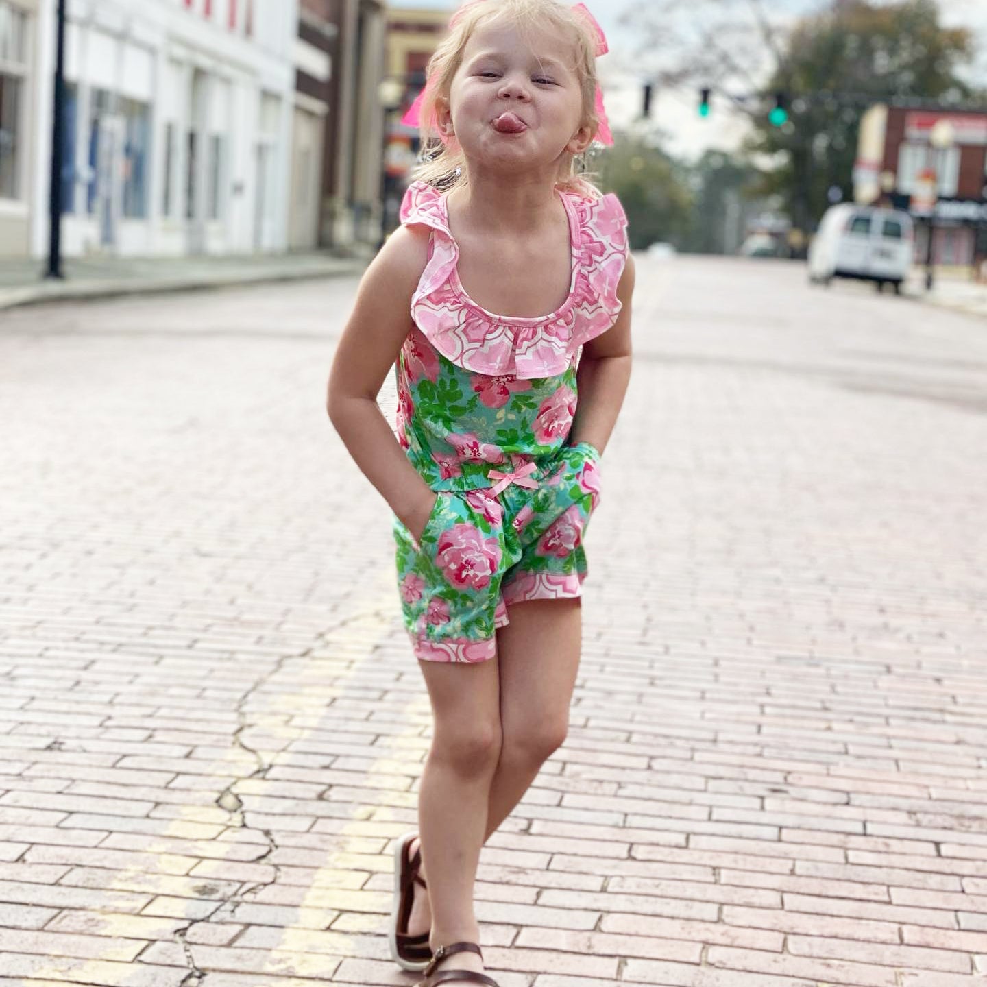 Annloren Little Big Girls Jumpsuit Shabby Chic Floral Spring Summer Romper Sizes 2/3T - 11/12-AnnLoren-2-3T-Urbanheer