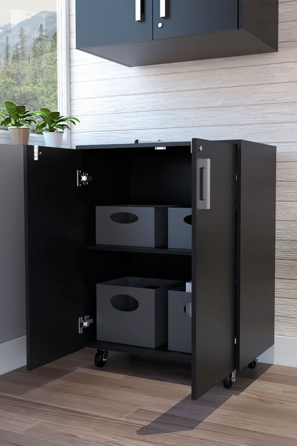 Lions Wall Cabinet-Superior Top, Drawer Base Cabinet, Three Drawers, Four Casters, Black Wengue Finish-We Have Furniture-Urbanheer