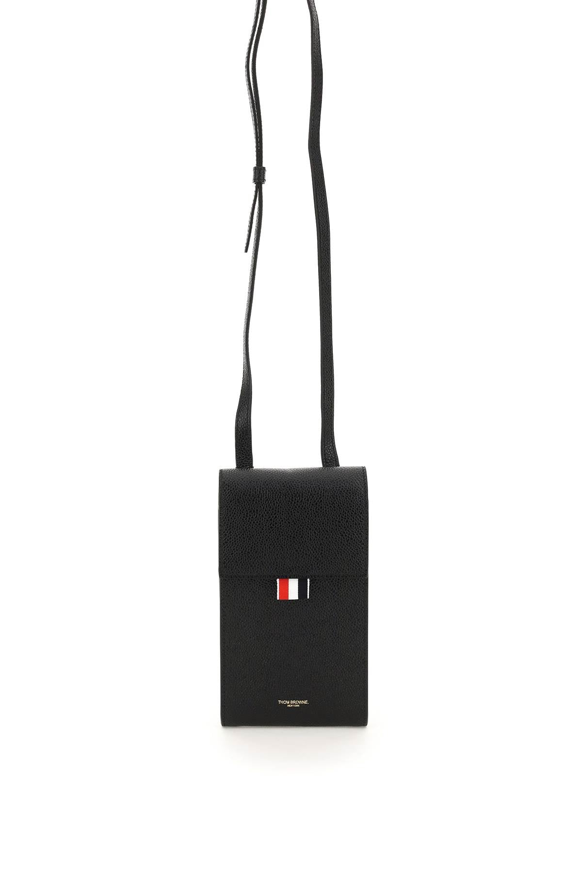 Thom browne pebble grain leather phone holder with strap-Thom Browne-Urbanheer