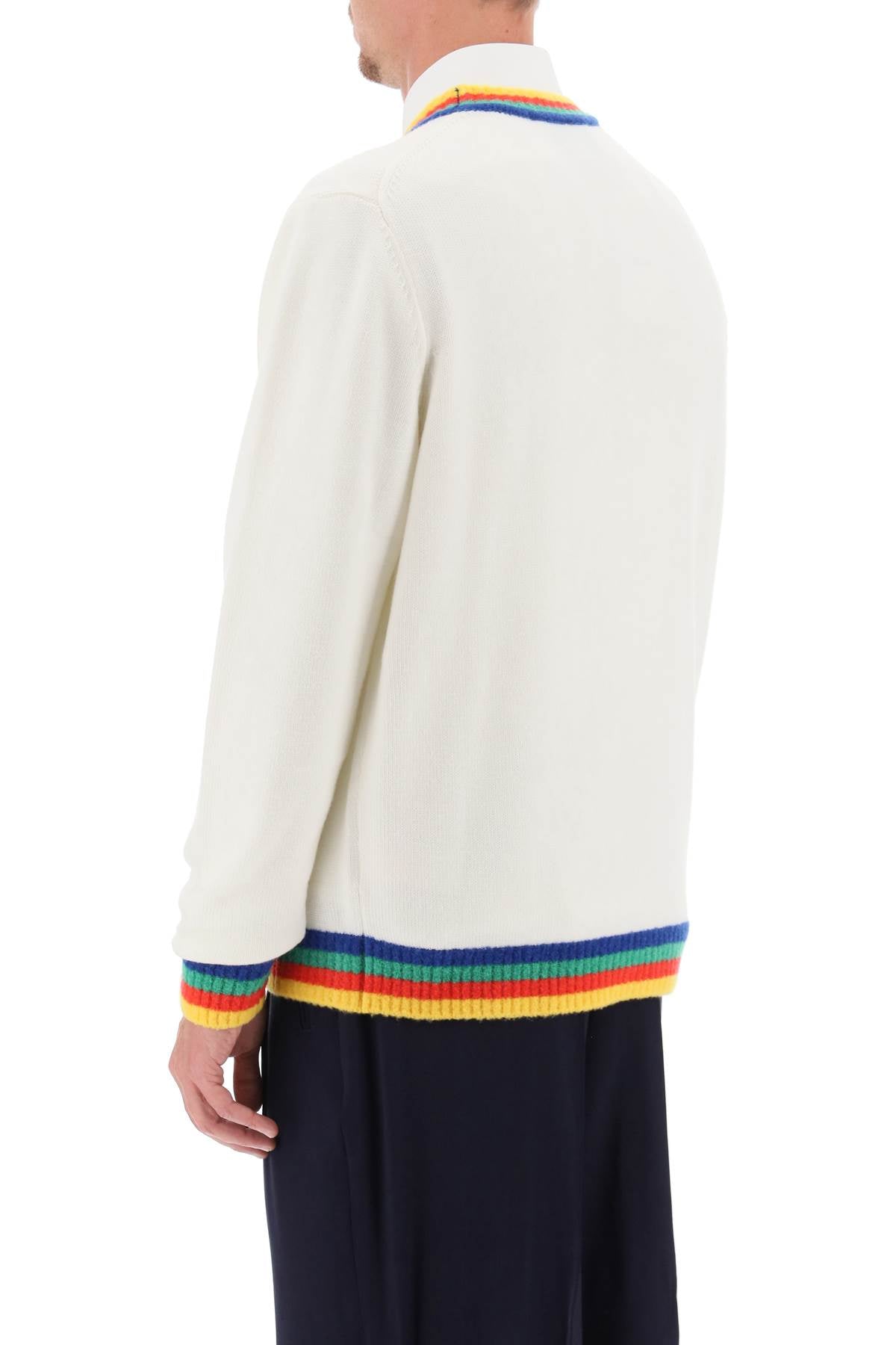 Casablanca Rainbow Heart Virgin Wool Sweater-Casablanca-L-Urbanheer