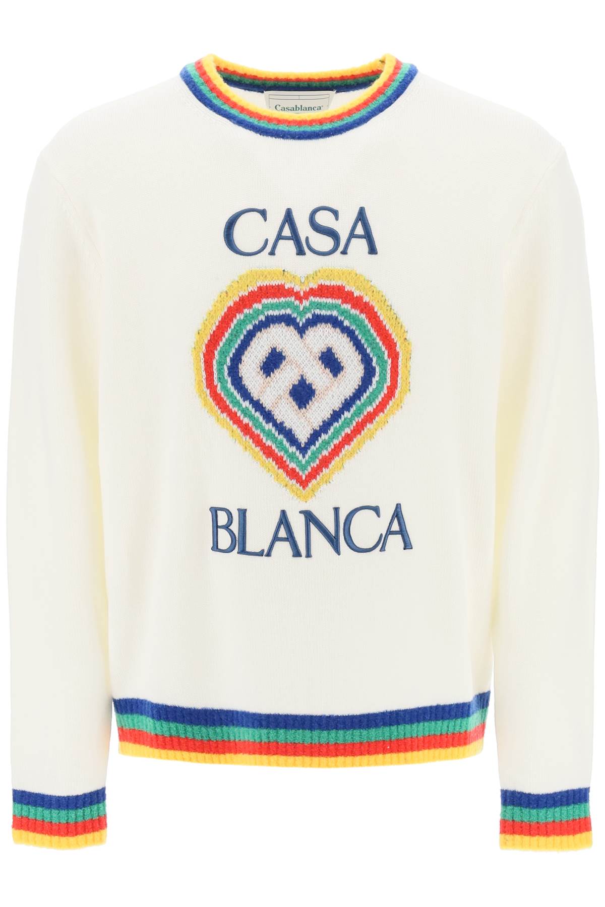 Casablanca Rainbow Heart Virgin Wool Sweater-Casablanca-L-Urbanheer
