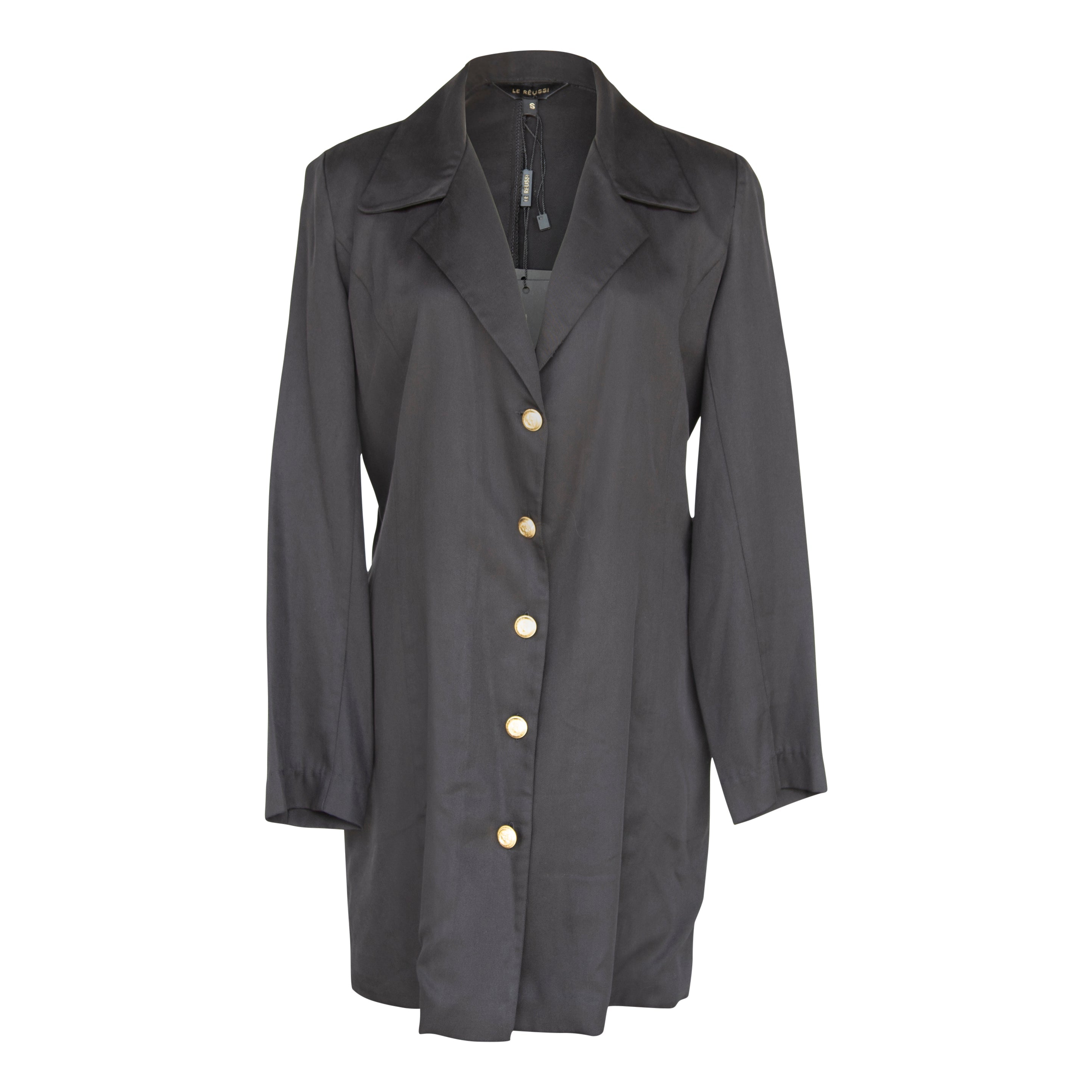 Women'S Linen Long Jacket In Black-Le Réussi-S-black-Urbanheer