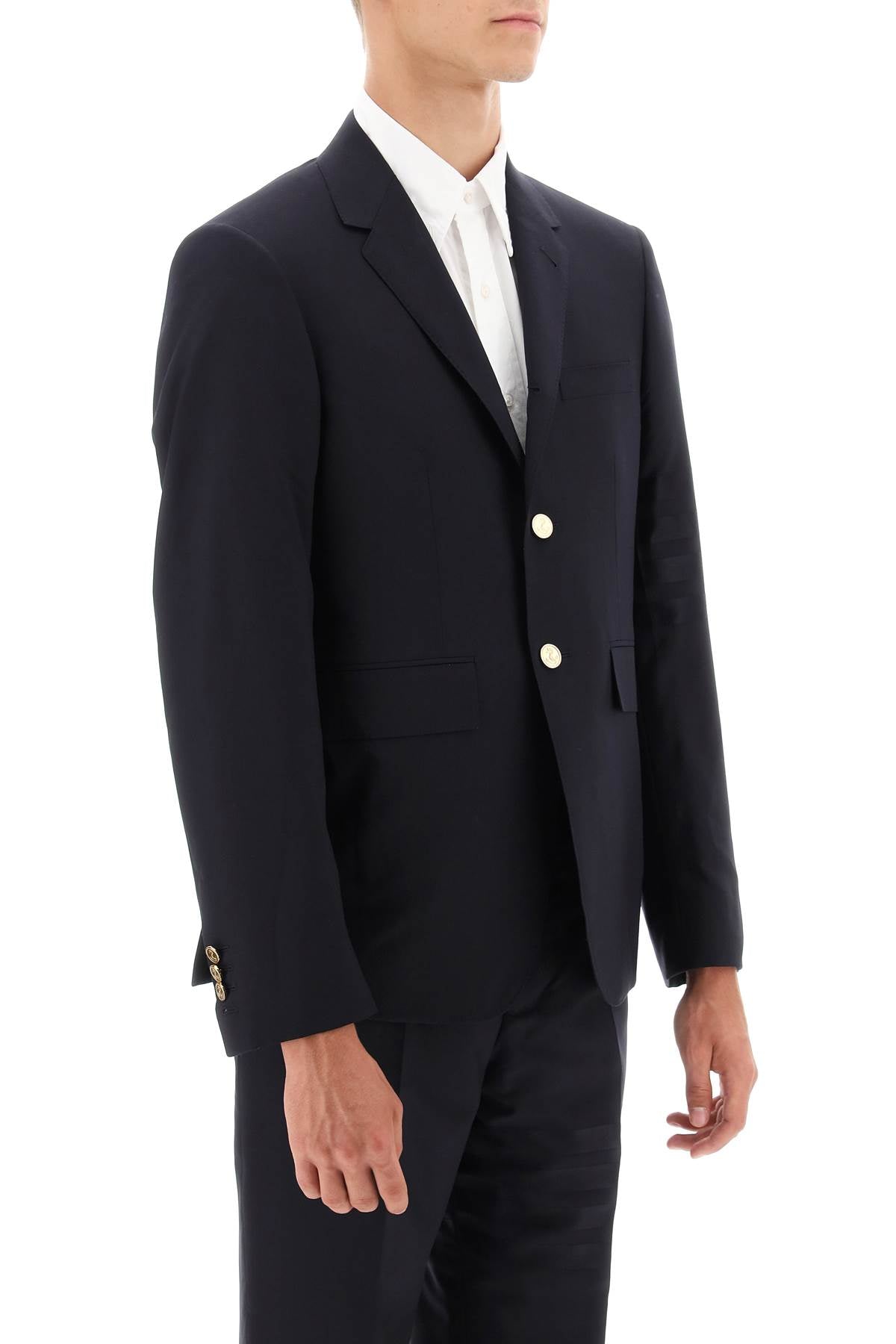 Thom browne fit 1 single-breasted 4-bar wool blazer-Thom Browne-1-Urbanheer