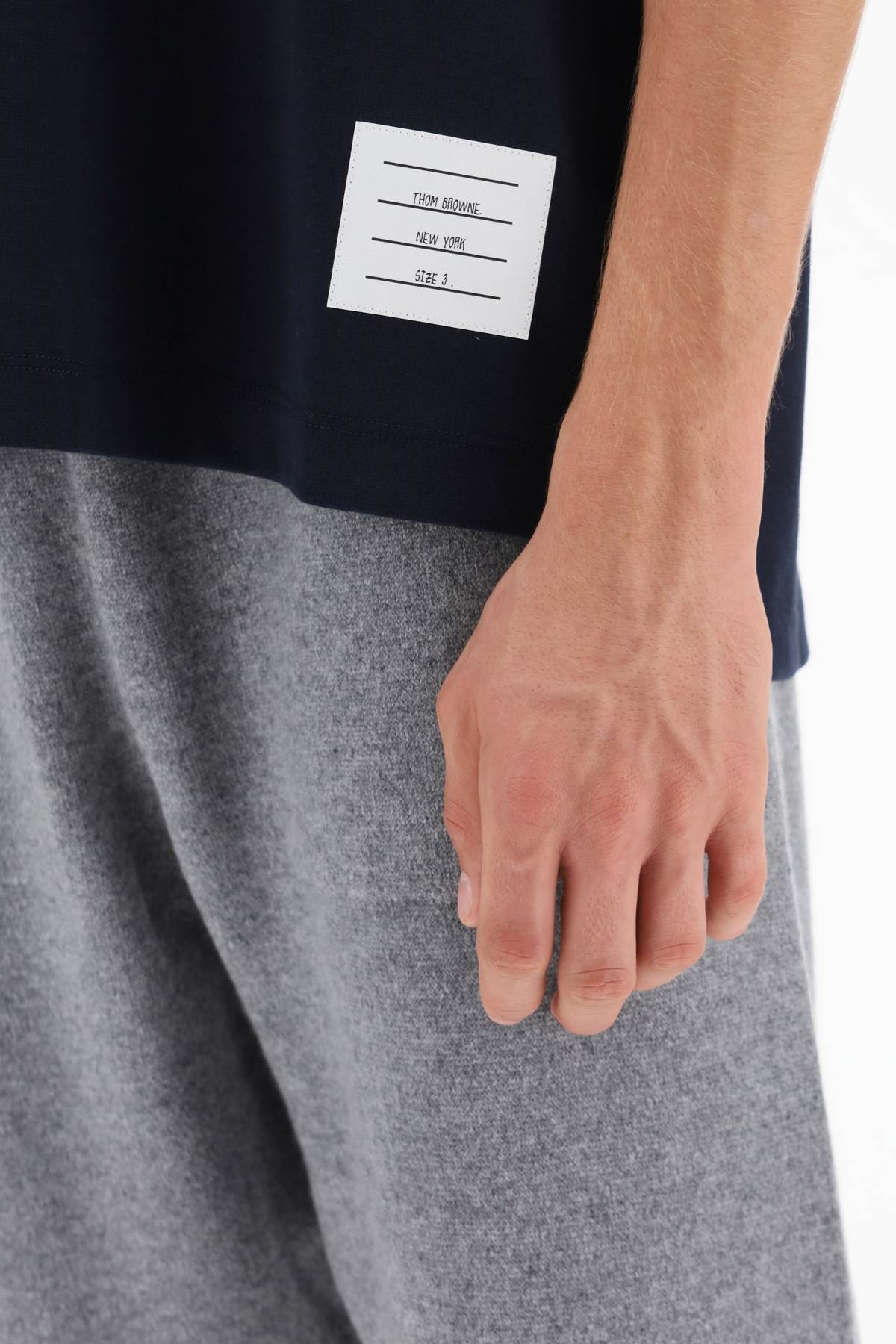 Thom browne milano stitch t-shirt with rwb stripe trims-Thom Browne-1-Urbanheer