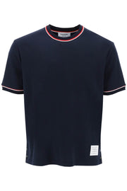 Thom browne milano stitch t-shirt with rwb stripe trims-Thom Browne-1-Urbanheer