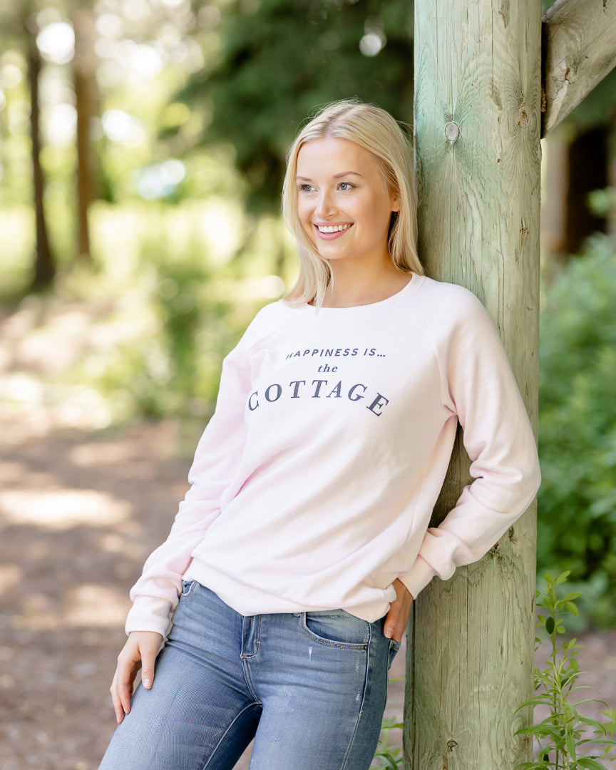 Women's Cottage Crew Sweatshirt, Ballet Pink-Cottage Collection-x-small-Urbanheer