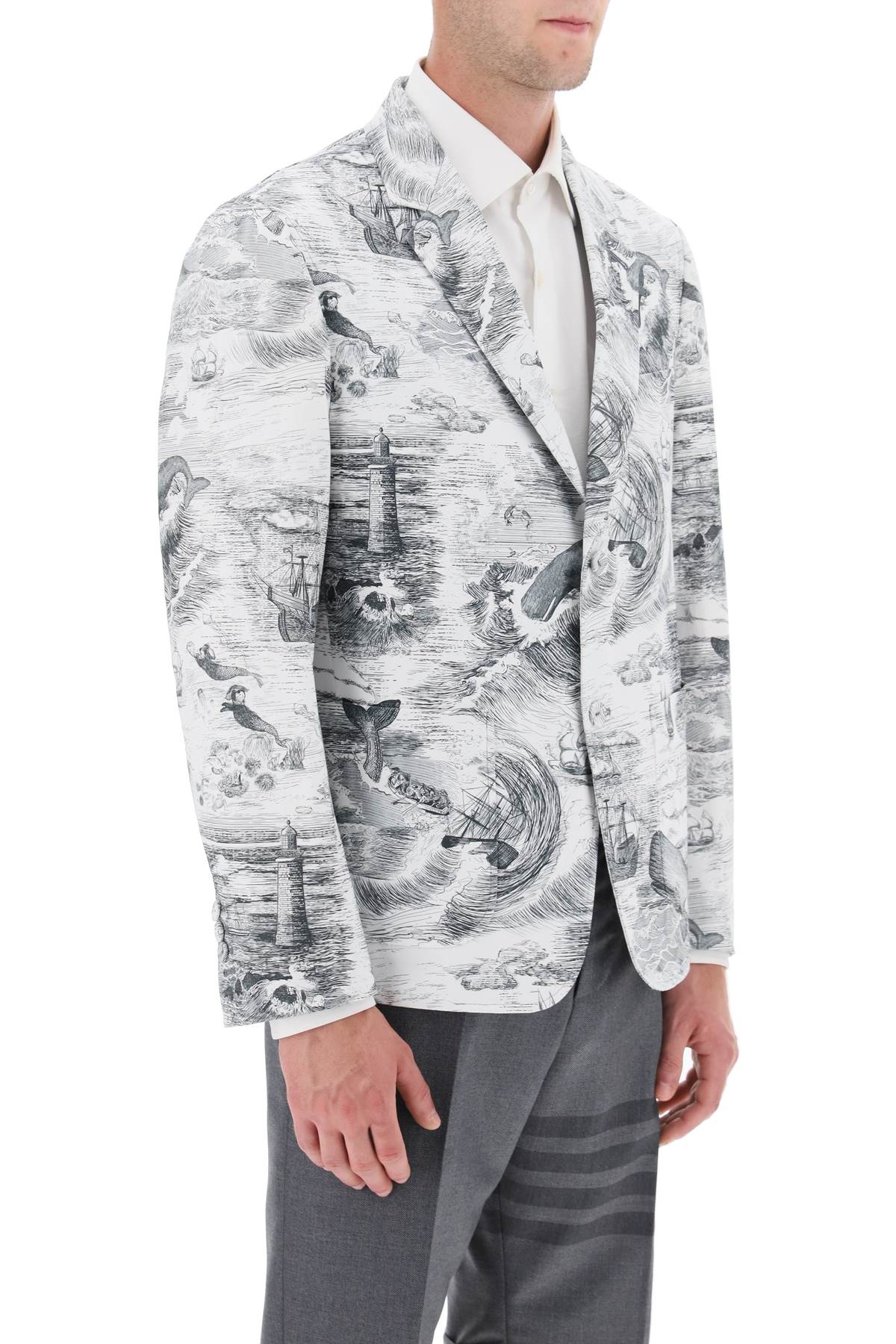 Thom browne deconstructed single-breasted jacket with nautical toile motif-Thom Browne-1-Urbanheer