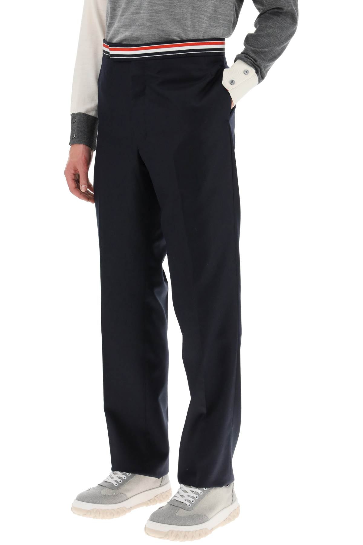 Thom browne tricolar waistband wool twill pants-Thom Browne-1-Urbanheer