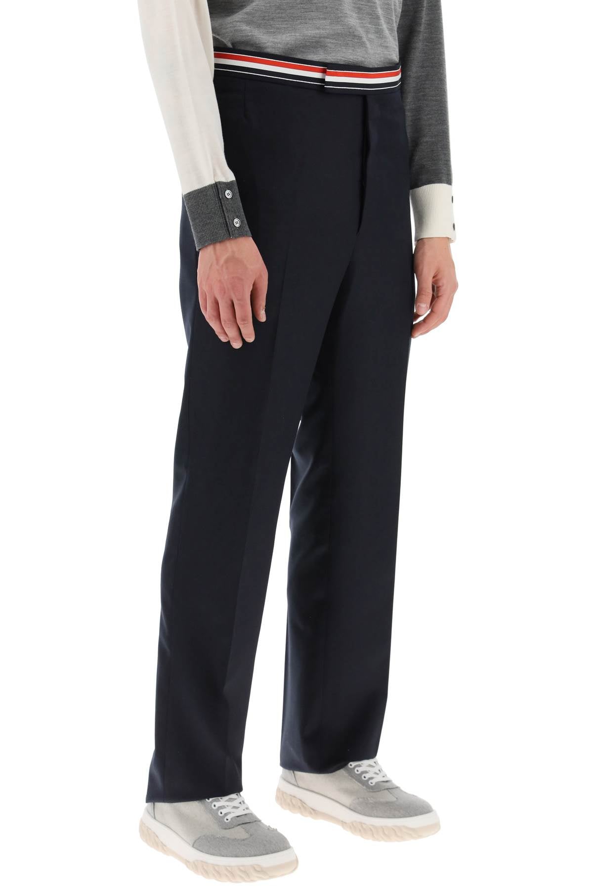 Thom browne tricolar waistband wool twill pants-Thom Browne-1-Urbanheer