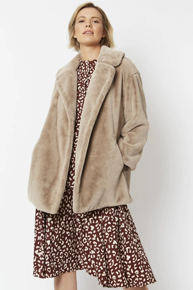 Mocha Faux Fur Midi Coat-Faux Fur Coats-Buy Me Fur Ltd-One Size-Mocha-Faux Fur-Urbanheer