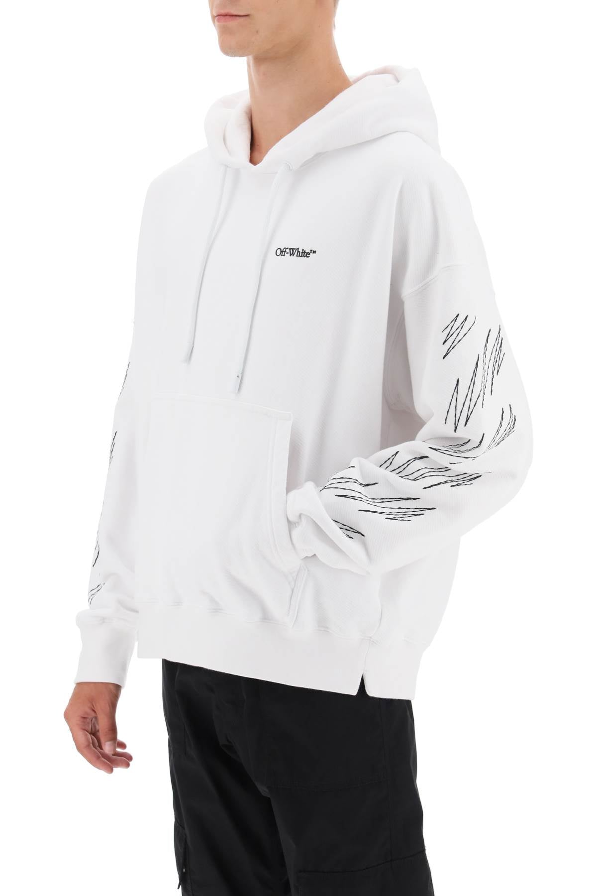 Off-White Hoodie With Contrasting Topstitching-Off-White-M-Urbanheer