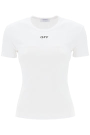 Off-White Ribbed T-Shirt With Off Print-Off-White-38-Urbanheer