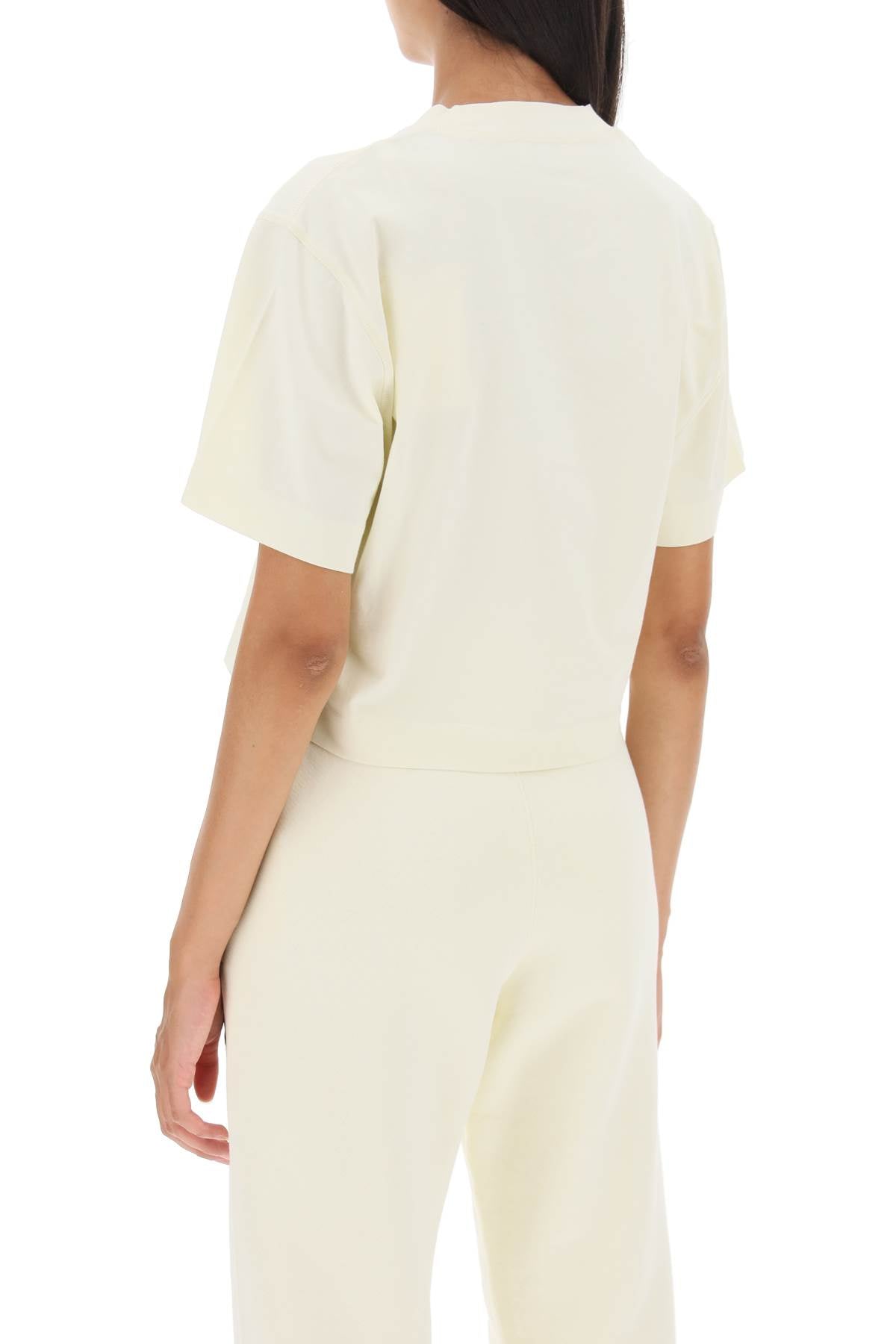 Off-White Cropped T-Shirt With Arrow Motif-Off-White-M-Urbanheer