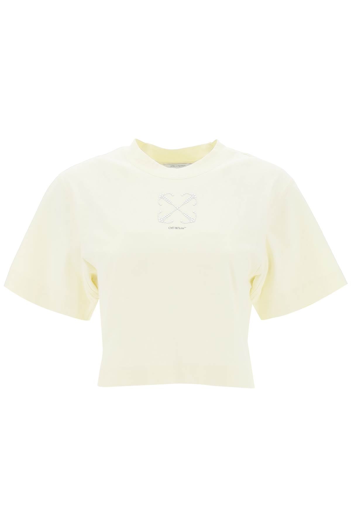 Off-White Cropped T-Shirt With Arrow Motif-Off-White-M-Urbanheer