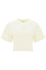 Off-White Cropped T-Shirt With Arrow Motif-Off-White-M-Urbanheer
