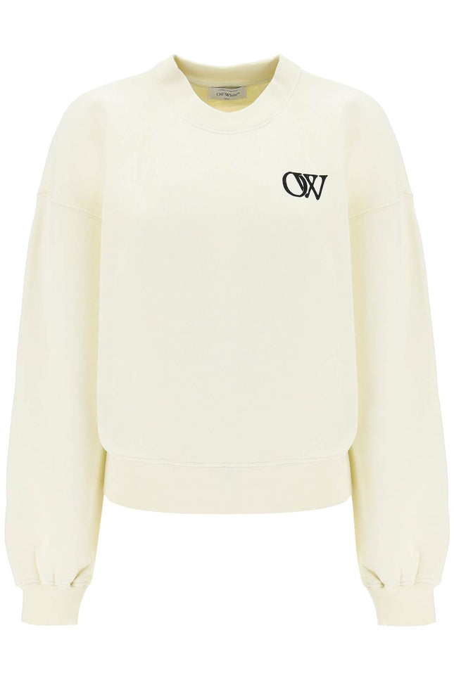 Off-white crew-neck sweatshirt with flocked logo-Off-White-Urbanheer