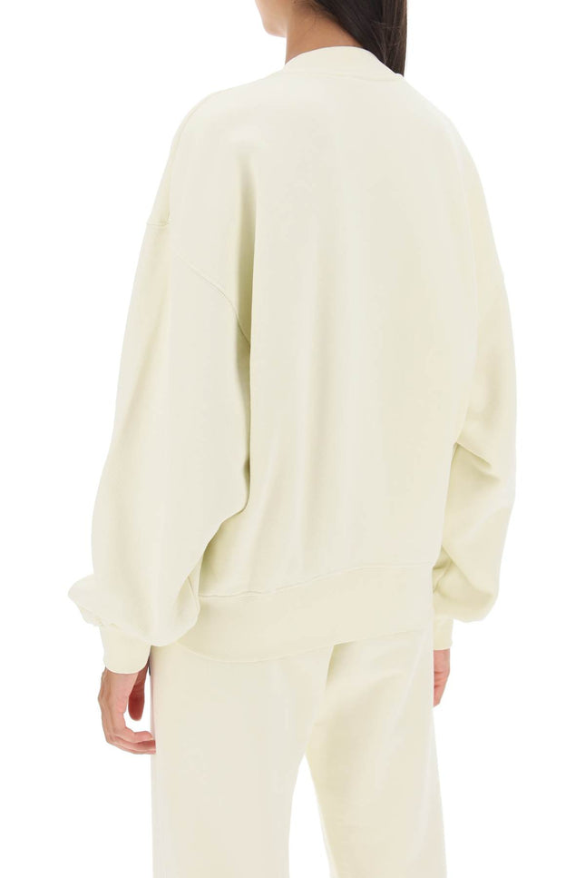 Off-white crew-neck sweatshirt with flocked logo-Off-White-Urbanheer