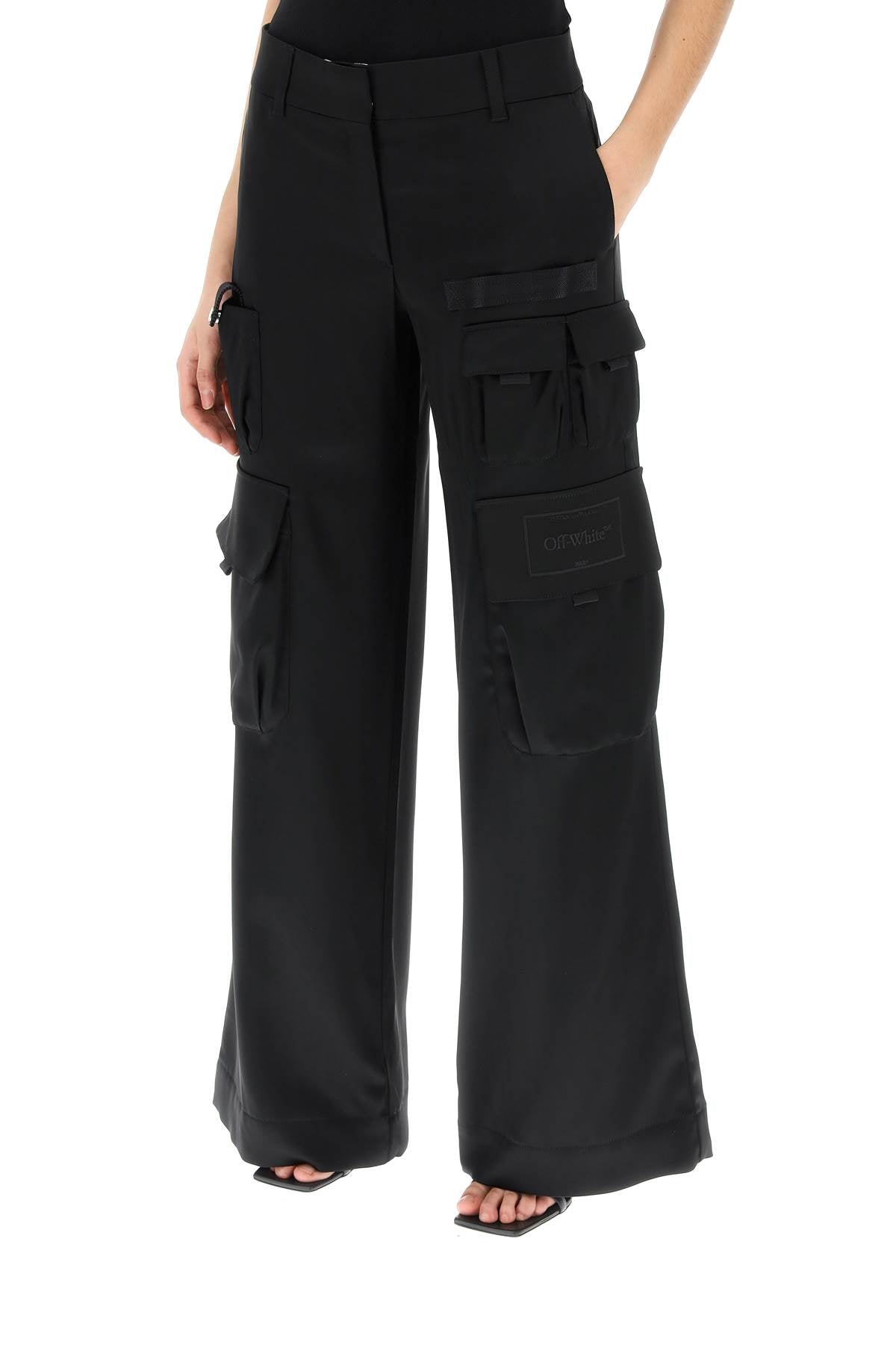 Off-White Toybox Cargo Pants In Satin-Off-White-40-Urbanheer