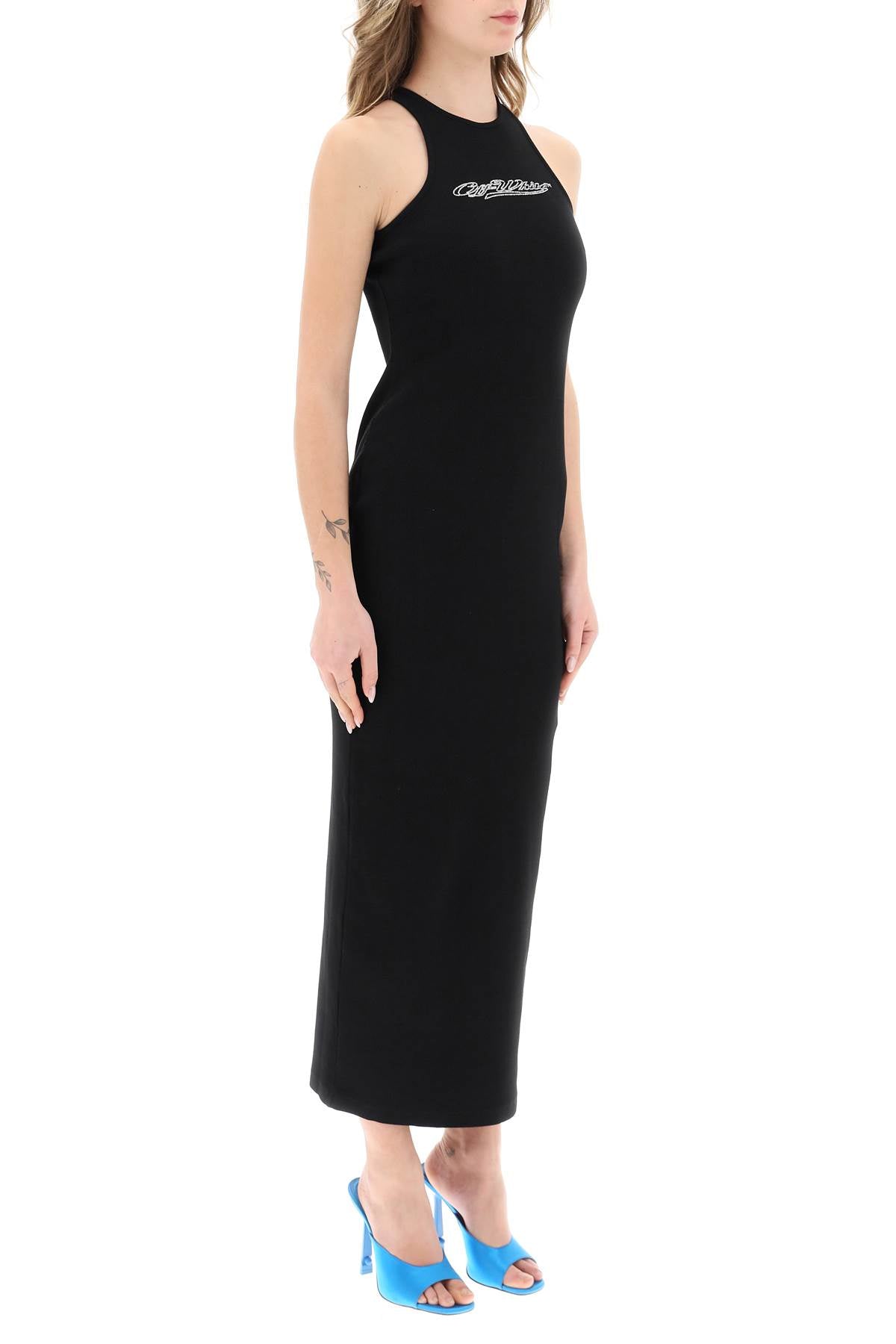 Off-White Rhinestone Logo Sheath Dress-Off-White-M-Urbanheer