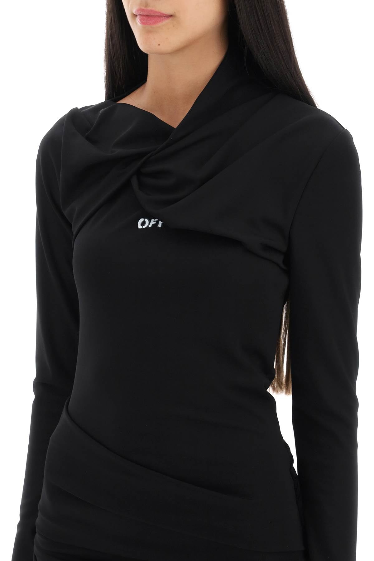 Off-White Draped Asymmetrical Mini Dress-Off-White-42-Urbanheer